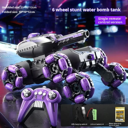 Remote Control Tank Six-wheeled Stunt Car 24g Gesture Sensing Children's Toys for Ages 4+ Years