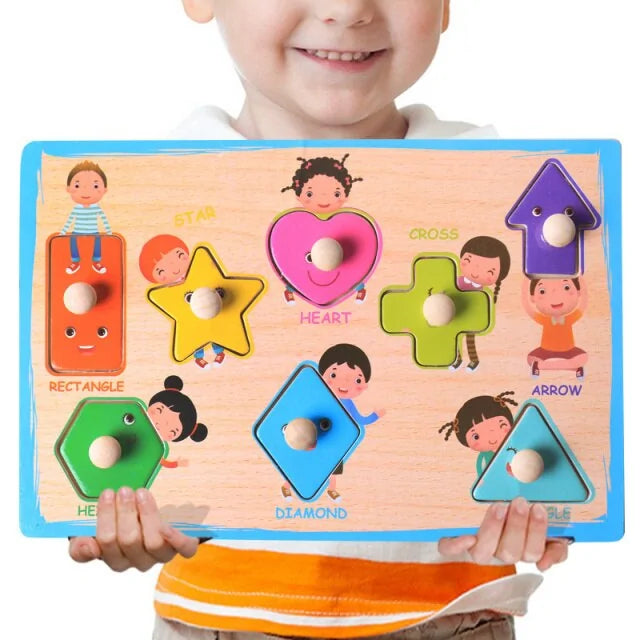 Montessori Toys Puzzle Board in legno Età 1, 2, 3 anni