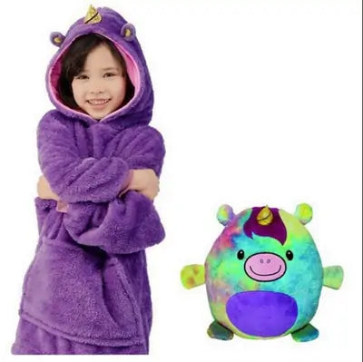 Kids Pets Blanket Hoodie Soft Plush for Ages 4+ Years