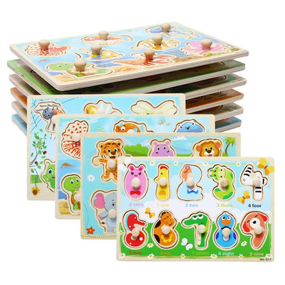 Montessori Toys Puzzle Board in legno Età 1, 2, 3 anni