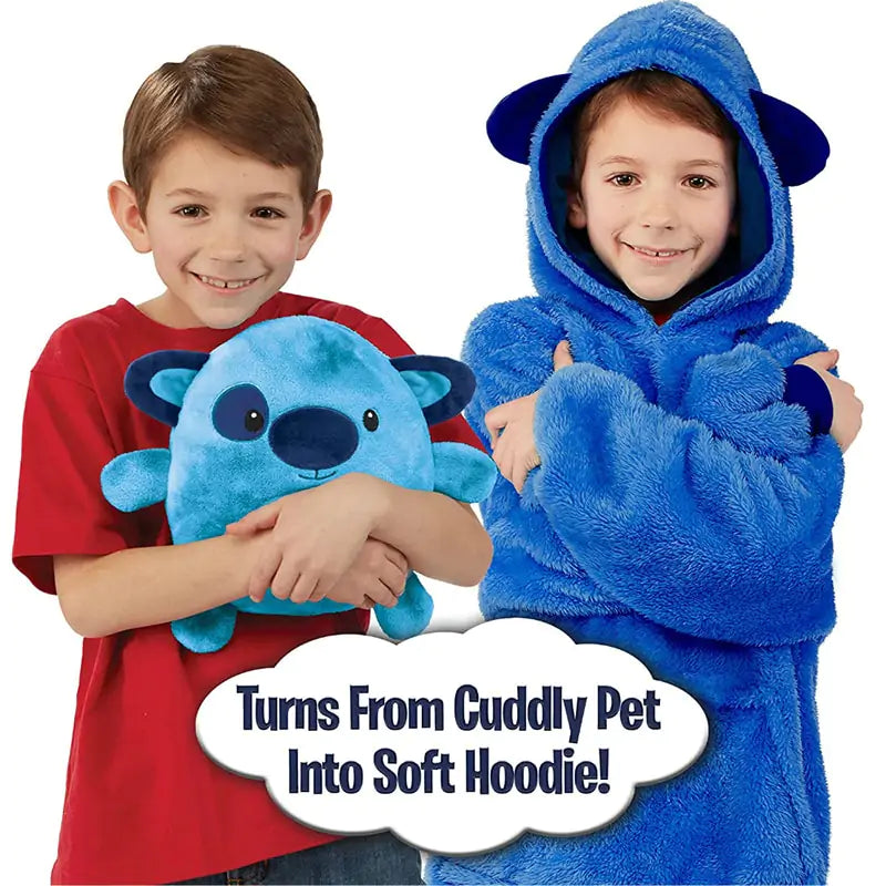 Kids Pets Blanket Hoodie Soft Plush for Ages 4+ Years