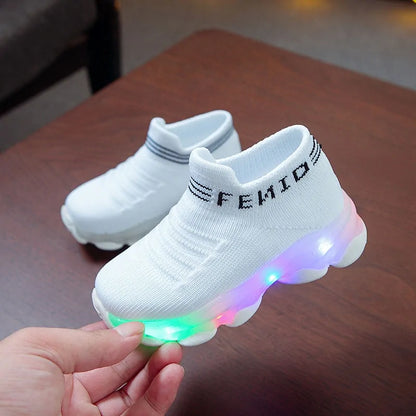 LED Luminous Mesh Sneakers for Kids for Ages 12 Months - 4 Years