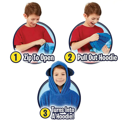 Kids Pets Blanket Hoodie Soft Plush for Ages 4+ Years