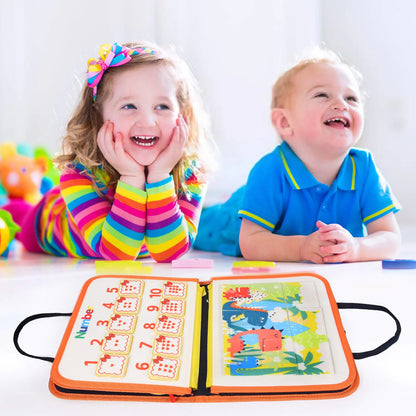 Toddler's Montessori Educational Busy Board for Ages 1, 2, 3, 4 Years