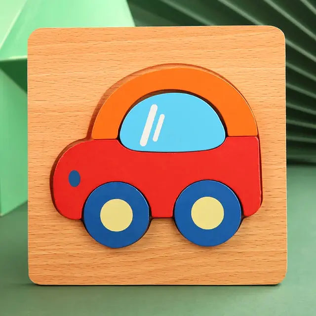 Montessori Wooden Puzzle Baby Cartoon Animal for Ages 2, 3 Years