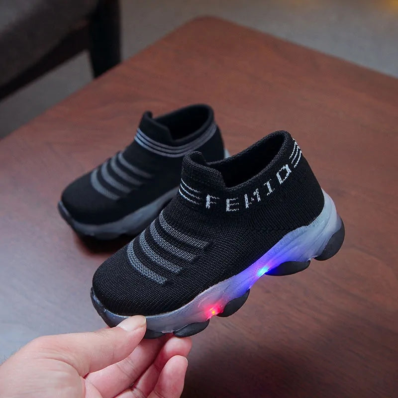 LED Luminous Mesh Sneakers for Kids for Ages 12 Months - 4 Years